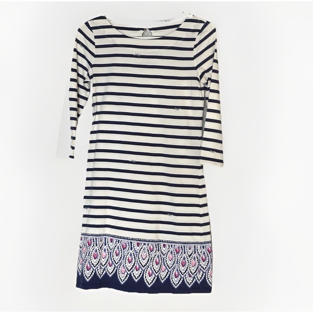 Lilly Pulitzer Dress XS Beacon Striped Peacock Nautical Preppy Old Money Classic